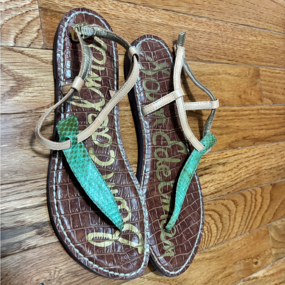 Sam Edelman Tan and Black Sandals